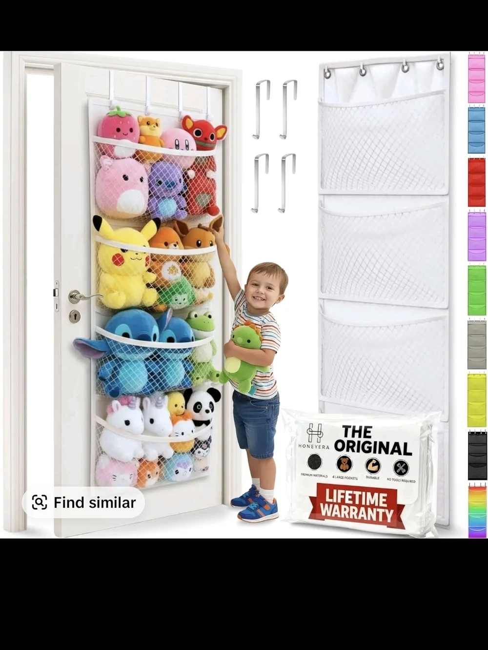 White Over-the-Door Mesh Storage Organizer - New